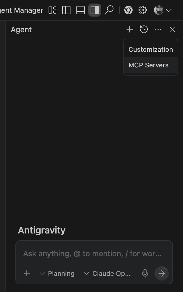 Antigravity setup step 1